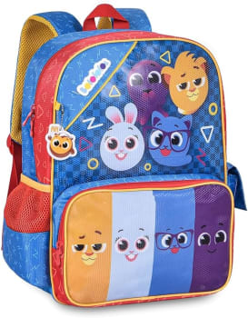 Mochila Infantil, Bolofofos, G, Azul e Vermelho, Clio