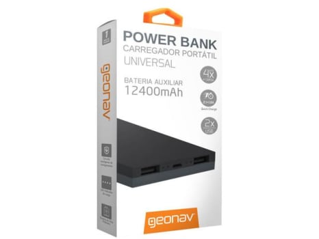 Carregador Portátil Universal12400mAh USB Geonav - Power Bank