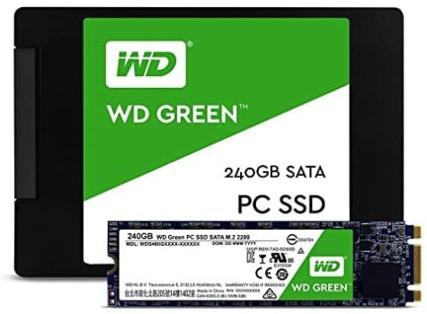 SSD WD Green SN350 1TB NVMe M.2 2280 (Leitura até 2400MB/s e Gravação até 1850MB/s)