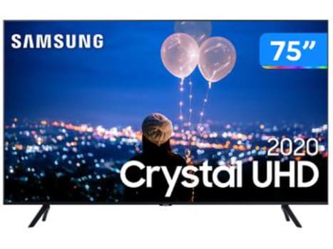 Smart TV Crystal UHD 4K LED 75” Samsung - UN75TU8000GXZD Wi-Fi Bluetooth HDR 3 HDMI 2 USB - Magazine Ofertaesperta