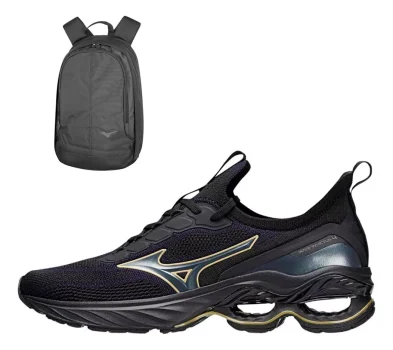 Kit Tênis Mizuno Wave Invictus 4 + Mochila Fun New