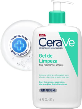 Gel de Limpeza Facial CeraVe para pele oleosa com Ácido Hialurônico e Niacinamida 454g