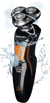 Barbeador Elétrico Mallory Sensitive Derma Care - Bivolt, recarregável, sem fio à prova d'água