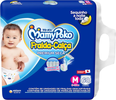 MamyPoko Fralda-Calça Premium Seca M 68 Unidades