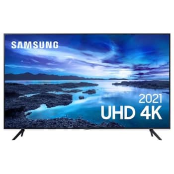 Smart TV Samsung 60 4K UHD, Bluetooth, HDMI/USB, Alexa/Google Assistant, Tela Infinita, Cinza Titan - UN60AU7700GXZD