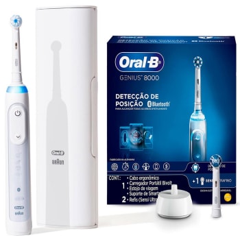 Escova Elétrica Oral-B Genius 8000 Bivolt + 2 Refis Sensi Ultrafino e CrossAction