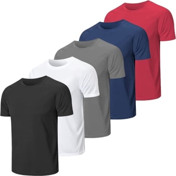 Tam. P — Kit 5 Camisetas Masculinas Básicas Lisa Poliéster Premium