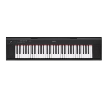 Piano Digital Yamaha NP-12B Piaggero Preto com USB 61 Teclas Sensitivas e 64 Notas de Polifonia