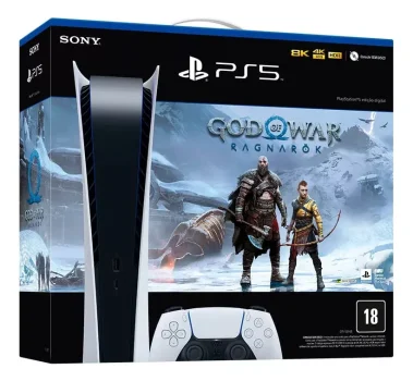 Console PlayStation 5 Digital Edition - Sony + Jogo God of War Ragnarok (Digital) - PS5