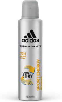 3 Unidades — Desodorante Aerossol Antitranspirante Adidas Masculino Sport Energy - 150ml