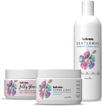 Kit Especial Shampoo Creme Gentleman + Leave-in Super Light + Finalizador Suave Jelly Glacê - Kah-Noa