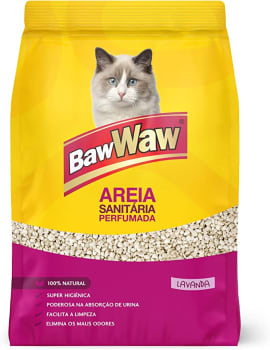 2 Pacotes de Baw Waw Areia Sanitária Perfumada para Gatos 4kg