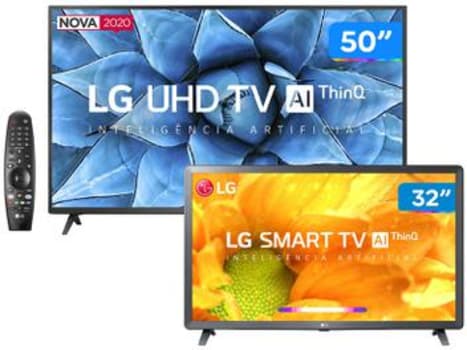 Combo Smart TV 4K LED 50” LG 50UN7310PSC Wi-Fi - Bluetooth Inteligência Artificial + HD LED 32” - Magazine Ofertaesperta