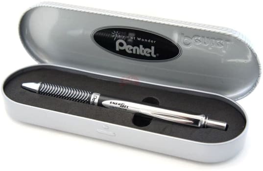 Pentel Bl407A-A Caneta Luxo Energel Preta - 0.7mm Corpo Preto