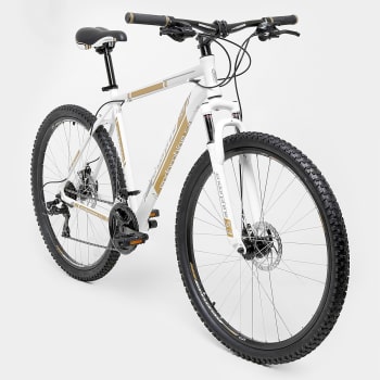 Bicicleta GONEW Endorphine 5.3 -Shimano Alumínio Aro 29 - 21 Marchas- Freio A Disco - 2016 - Branco e dourado