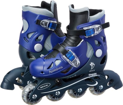 Patins 4 Rodas Ajustáveis Fenix Azul