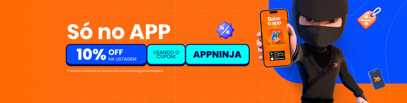 Cupom APPNINJA de 10% exclusivo para o App do KaBuM!