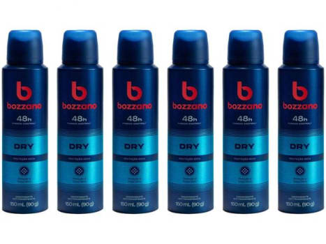 Kit Desodorante Antitranspirante Aerossol Bozzano - Dry Masculino 48 Horas 150ml 6 Unidades - Magazine Ofertaesperta