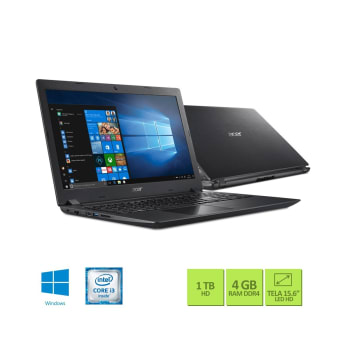Notebook Acer Intel Core i3-7020U 4GB 1TB Tela 15,6" Windows 10 A315-53-32U4