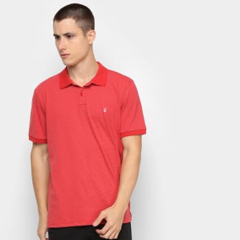 Camisa Polo Burn Textura Masculina - Vermelho