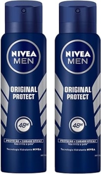 KIT NIVEA Desodorantes Antitranspirante Aerosol Nivea Men Original Protect 48h 150ml - 2 unidades