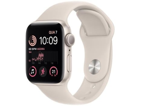 Apple Watch SE 40mm GPS Caixa Estelar Alumínio - Pulseira Esportiva Estelar - Magazine Ofertaesperta