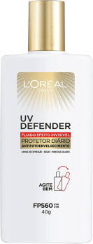 Protetor Solar Facial L'Oréal Paris UV Defender Fluido FPS 60 40g