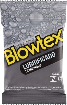 4 Pacotes - Preservativo Lubrificado, Blowtex, Branco, 3 Unidades