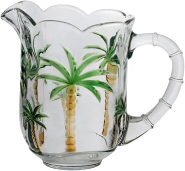 Conjunto Jarra com 6 Taças de Cristal Palm Hand Painting 1,3L/240ml - Lyor