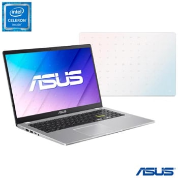 Notebook Asus, Intel® Celeron® Dual Core? N4020, 4GB, 128GB, Tela de 15,60", Branco, E510MA - BR700X