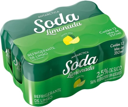 Pack de Refrigerante Soda Limonada Antarctica Lata 350ml - 12 Unidades