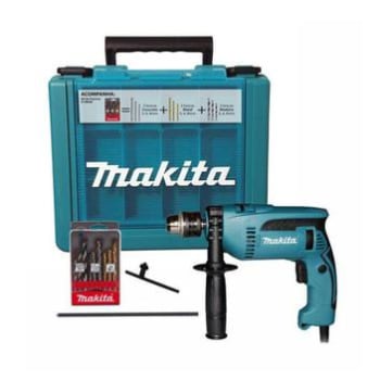 Furadeira 1/2 760W Impacto C/Maleta e Kit 9 Peças HP1640KX1 220V Makita