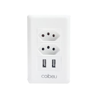 Tomadas com Entradas USB Switch Duo - Colibeu