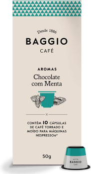 Baggio Café Cápsulas De Café Aroma Chocolate C/Menta Compatível Com Nespresso Contém 10 Cápsulas