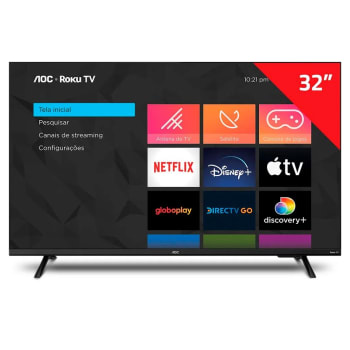 Smart TV LED 32" HD AOC 32S5135/78G - Design sem bordas, Wifi, Conversor Digital, USB, HDMI