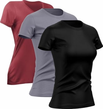 Kit 3 Camisetas Dry Fit Feminina Academia Treino Corrida Proteção UV Poliéster