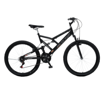 Bicicleta Dupla Suspensão Aro 26 Colli Preto - Quadro 26`` Freio V-Brak