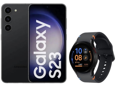 Smartphone Samsung Galaxy S23 256GB Preto + Smartwatch - Watch FE 40mm Preto 16GB Bluetooth