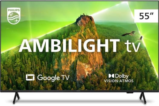Smart TV Philips Ambilight 55" 4K Google TV - 55PUG7908/78