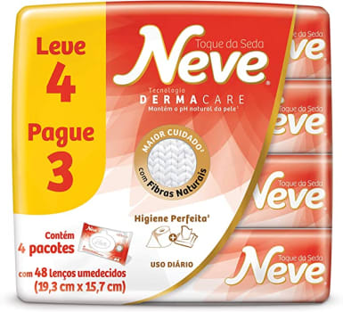 Neve Lenços Umedecidos Toque De Seda, Pacotes De 48X4 Lenços - Leve 4 Pague 3