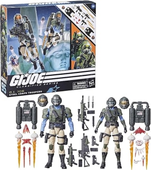 G.I. Joe Classified Series - Steel Corps Troopers, Bonecos G.I. Joe Conjunto Figuras de ação 15 cm em plástico com 28 peças e acessórios, figura 95, brinquedo para meninos e meninas a partir de 4 anos