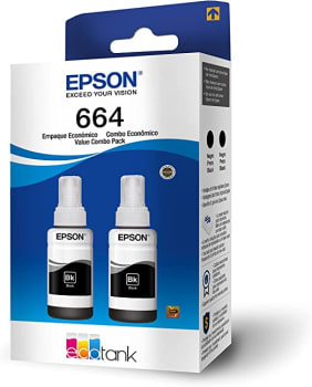 Kit de Garrafas de Tintas Originais Epson - 2 Garrafas Pretas T664120-2P