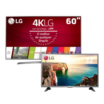 Smart TV LED 60" Ultra HD 4K LG 60UJ6585 + Smart TV LED 32" HD LG 32LJ600B