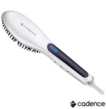 Escova Alisadora Cadence Magic Liss com Controle de Temperatura e Íons de turmalina Branco - ESC200 - CFESC200BCO