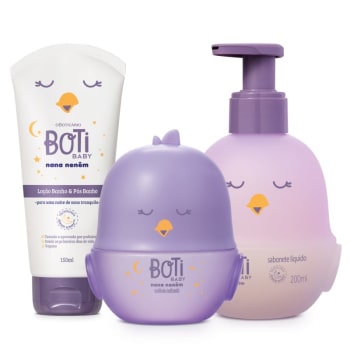 Combo Boti Baby Nana Neném: Desodorante Colônia 100ml + Sabonete Líquido 200ml + Hidratante Corporal 150g