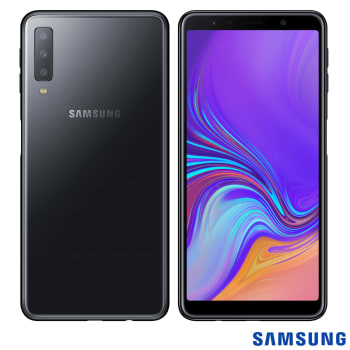 Samsung Galaxy A7 Preto, com Tela Infinita de 6”, 4G, 64 GB e Câmera Tripla 24MP+5MP+8MP - SM-A750GZKJZTO - SGSMA75064PTO_PRD