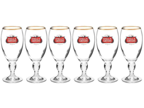 Jogo de Taças para Cerveja de Vidro 6 Peças - 250ml Ambev Stella Artois - Magazine Ofertaesperta