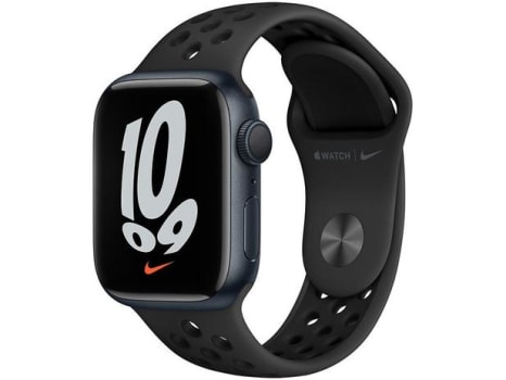 Apple Watch Nike Series 7 41mm GPS Meia Noite - Alumínio Pulseira Esportiva Cinza-carvão/Preta - Magazine Ofertaesperta