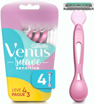 Aparelho De Depilar Gillette Venus Suave Sensitive - 4 Unidades