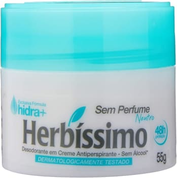 Herbissimo Desodorante Neutro em Creme Antiperspirante Neutro 55 Gramas - Minimo de 7 por compra